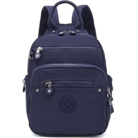 Resim Smart Bags Günlük Küçük Boy Su Geçirmez Krınkıl Kumaş Kadın Sırt Çantası Lacivert 