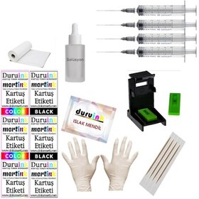 Resim Duruınk Canon Ts4151i Pg595 Cl586 Kartuş Dolum Seti 5 Li Set 5x100ml Renkli Mürekkep 