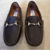 Resim Butik Tülin Kadın Hakiki Deri Kahve Altın Tokalı El Dikişi Yumuşak Kaymaz Kauçuk Geçme Dikiş Taban Loafer 
