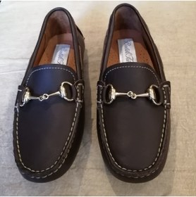 Resim Butik Tülin Kadın Hakiki Deri Kahve Altın Tokalı El Dikişi Yumuşak Kaymaz Kauçuk Geçme Dikiş Taban Loafer 