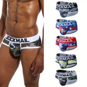Resim JOCKMAIL Erkek Kamuflaj Baskılı Düşük Bel Külotlar - Nefes Alabilir, Esnek Polyester Karışımı İç Çamaşırı Kontrast Kenarlı, Üçgen İç Çamaşırı 