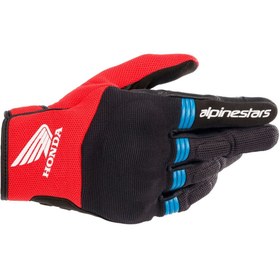 Resim Alpinestars Honda Copper Korumalı Motosiklet Eldiveni Siyah / Kırmızı / Mavi 