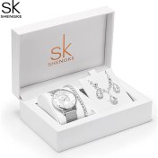 Resim 2xudc J Shengke K0059 Moda Siyah Kadın Saatler Yüksek Kalite Ultra Ince Kuvars Izle Kadın Zarif Elbise Bayanlar Izle Montre (Yurt Dışından) 
