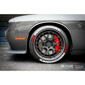 Resim Performance Stickers Lastik Yazısı Performance Beyaz Bayrak Kırmızı 8 Adet 1.sınıf Kalıte Solmaz Stıcker 