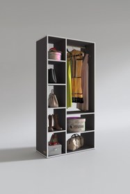 Resim Kenzlife Giysi Dolabı Hüsamettin 180*090*40 Gri Gardırop 