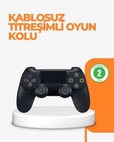 Resim Ceylan Adam Ps4 Uyumlu Kablosuz Oyun Kolu Titreşimli, Şarjlı Ve Ergonomik 