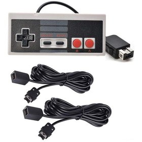 Resim Samdoo Nes/snes Wii Ve Klasik Konsollar İçin 1 Adet 1.8m Oyun Kolu + 2 Adet 3m Uzatma Kablosu Seti 