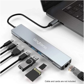 Resim Daytona Cf10 Macbook Uyumlu 8ın1 Type-C™ To 4K HDMI Tv Projeksiyon Ultra Hd 1080P 2* Type-C 2* USB 3.0 Ethernet Lan 2* Sd Çevirici Hub Adaptör 