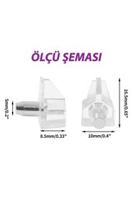Resim GLASWEN Kristal Raf Pimi Şeffaf Cam Ahşap Metal Raf Tutucu Çivisi Mobilya Dolap Pimi (25 Adet) 