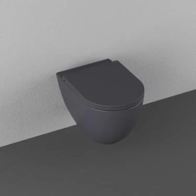 Resim İsvea Infinity Asma Klozet + Yavaş kapanan Duroplast Kapak Antrasit 10NF02002 + 40KF0522I-S 