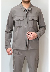 Resim Erkek Modern Fermuarlı Üst 24720 Vizon Vizon 