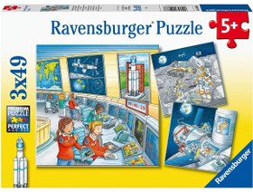 Resim Ravensburger 3x49 Parça Puzzle Tom'la Uzayda 050888 