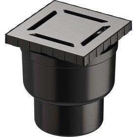 Resim V-Flow Kare 5608276 Duş Kanalı, Alttan Çıkışlı, 10X10 Cm, Dk 100 Kapak, Mat Krom 