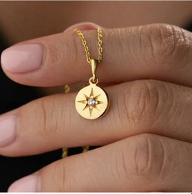 Resim Hk Gümüş Gold Minimal Yıldız Kadın Kolye Gümüş Takı Hediyelik Ürünler-207425 Çok Renkli 