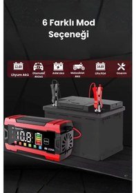 Resim 12v 8a Akıllı Akü Şarj Cihazı 12v 8a Lcd Ekranlı Pulse Repair Otomatik Akü Şarj & Desülfatör 