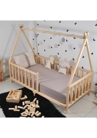 Resim Markaawm Markaawm Montessori Çocuk Yatak Çam Karyola Çadır Derya (397874291) 