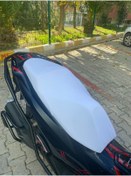 Resim Utku MOTO Tws Jupiter Uyumlu Beyaz Koltuk Kilifi Likrali Kaliteli Kumaş Scuba Kumaş 
