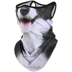 Resim 3d Hayvan Boyun Gaiter Yüz Maskesi Kulak Kaydı Güneş Rüzgar Geçirmez Toz Korunması Bandana Yüz Kapak Eşarp Border Collie Açık Gri - Kamuflaj 