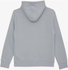 Resim Breeze Erkek Çocuk Yazı Baskılı Sweatshirt 9-16 Yaş, Buz Mavisi-buz Mavisi Buz Mavi 