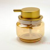 Resim Tombul Kısa Sıvı Sabunluk Altın Kapaklı 