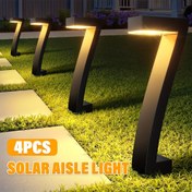 Resim 4 Adet Güneş Enerjili Dış Mekan Aydınlatma, Yükseltilmiş Parlak LED Bahçe Işıkları, IP65 Su Geçirmez Patio, Yol ve Peyzaj Dekorasyonu için Solar Işıklar 