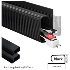 Resim Fochsia Delik Açmadan Yapışkanlı Siyah Masa Altı Kablolama Kutusu 