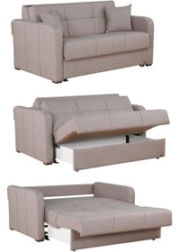 Resim Kilim Mobilya Adonis Xl Iki Kişilik Yataklı Ve Bazalı Kanepe Açık Kahve 