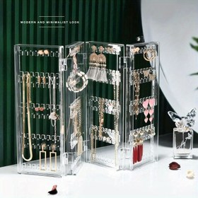 Resim 120 Delikli Şeffaf Plastik Küpe Standı - Büyük Kapasiteli Mücevher Organizatörü, Çok Fonksiyonlu Tasarım, Dayanıklı Akrilik Tutucu, Ev, Butik ve Perakende Kullanımı İçin Mükemmel, Küpeleri ve Mücevher Kulelerini Göstermek İçin İdeal 