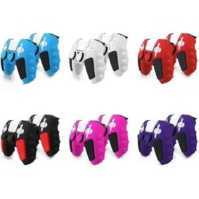 Resim Ankatek Sony Siyah Silikon Rocker Renkli Ps5 Koruyucu Kırmızı Oyun Kumandası Kılıf Kapaklı Gamepad Aksesuar Ekleme 