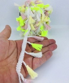 Resim FdayAksesuar Sarı Neon Yeşil Beyaz Pamuk Saçak Püskül FRDY22320 