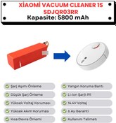 Resim Xiaomi Vacuum Cleaner 1S SDJQR03RR Uyumlu Batarya 14.4V 5800 mAh Robot Süpürge Pili 