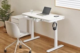 Resim Voltix Elektrikli Çalışma Masası Yüksekliği Ayarlanabilir Ofis Masası Hafızalı 1x Type-C 1x Usb-A ve Wireless Şarj Destekli Şık Modern Bilgisayar Masası 