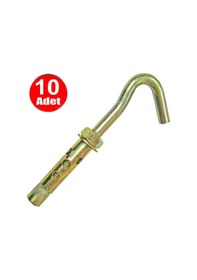 Resim Açık Kancalı Çelik Dübel Halkalı Beton Dübeli M6x90 8mm -10 Adet 