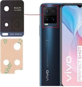 Resim Vivo Y21S Arka Kamera Camı Lens Yapışkanlı 