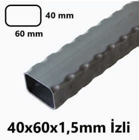 Resim İzli 2mt 40 X 60 X 1,5 Mm Kutu Profil Boru Metal 40x60x1,5 Demi 