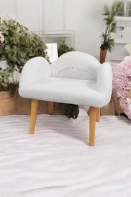 Resim BEYLERBEYİ Çocuk sandalyesi, kar beyazı rengi, çocuk pufu , sırtlı puf , dekoratif puf, çocuk dinleme koltuğu 