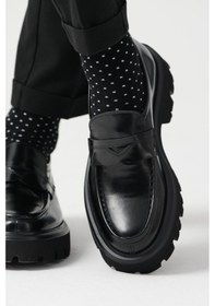 Resim Shoetyle - Siyah Hakiki Açma Deri Erkek Loafer 115-k622-1437 Siyah 