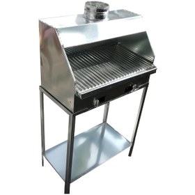 Resim Davlumbazlı Sehpalı Kömürlü Mangal 60 x 33 CM 