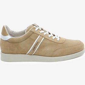 Resim Erkek Bej Hakiki Deri Sneaker Ayakkabı 