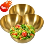 Resim 4 Adet Paslanmaz Çelik Salata Kasesi Metal Atıştırmalık Kasesi Soya Sosu Kasesi Yalıtımlı Çorba Kasesi Metal Salata Kasesi Metal Karıştırma Kasesi Paslanmaz Çelik Ev Gıda Kasesi 