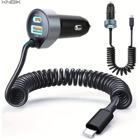 Resim Willowhaven 65w Siyah Araba Sarj Cihazi Usb C 3lu 1 Arada Hizli Sarj Pd3 Qc3 İphone Uyumlu 16 15 Pro Max 14 İpad Uyumlu Samsung S24 Icin 3ft 30w Kablo 