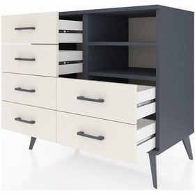 Resim Hyperion Şifonyer 2 Raflı 6 Çekmeceli 88x44x80 Antrasit-antrasit/aytaşı Antrasit/aytaşı 