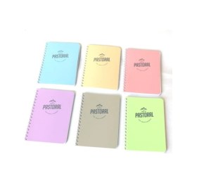 Resim Pastoral Spiralli Plastik Kapak Bloknot 10x14 Cm 80 Yaprak Kareli - 6'lı Paket 
