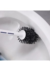 Resim Deterjan Hazneli Silikon Tuvalet Fırçası Açık Gri 