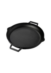 Resim Lava Döküm Yuvarlak Kızartma Tavası Cam Kapaklı Döküm Demir Yekpare Çift Kulplu Çap(Ø)26cm. 