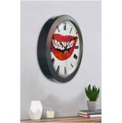 Resim Bahat Salon Ofis Duvar Saati Gri Metal Çerçeve 36 Cm 
