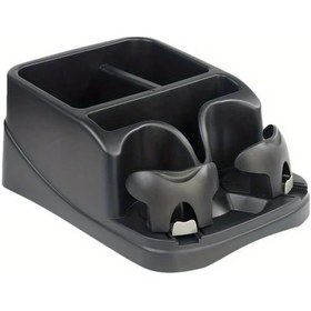 Resim Cloud011 Siyah 2 Bardak Yuvası Ayarlanabilir Konsol Organizatörü Geniş Depolama Bölmeli Otomobil Minivan 