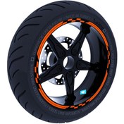 Resim Moto GP Yarış Bayraklı Alev Turuncusu Jant Şeridi Sticker Çınar Extreme 