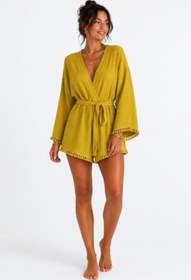 Resim Layra Kadın Ekru Müslin Kimono Bornoz - Kuşaklı, Püskül Detaylı, Oversize Rahat Kesim Plaj & Ev Giyim 