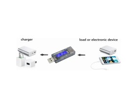 Resim OEM KWS-V20 LED Ekranlı USB Voltmetre Ampermetre USB Sarj ve Kapasite Cihazı - (4-20V, 0-3A, 0-99H, 0-99999MAH) 